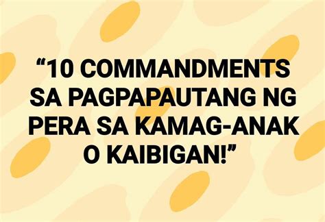 kaso sa mga nagpapautang|“10 COMMANDMENTS SA .